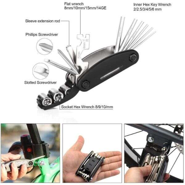 15 in 1 set of bike repair tools - Ractorch - AI WEB SHOP