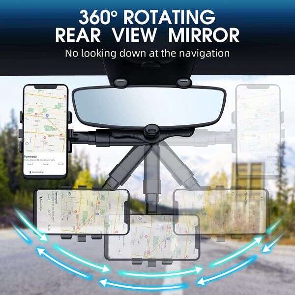 Rotating and retractable phone holder for car - Spatro - AI WEB SHOP