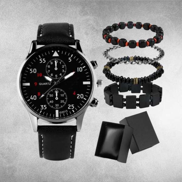 Set of a modern watch with 4 bracelets - Danesson - AI WEB SHOP