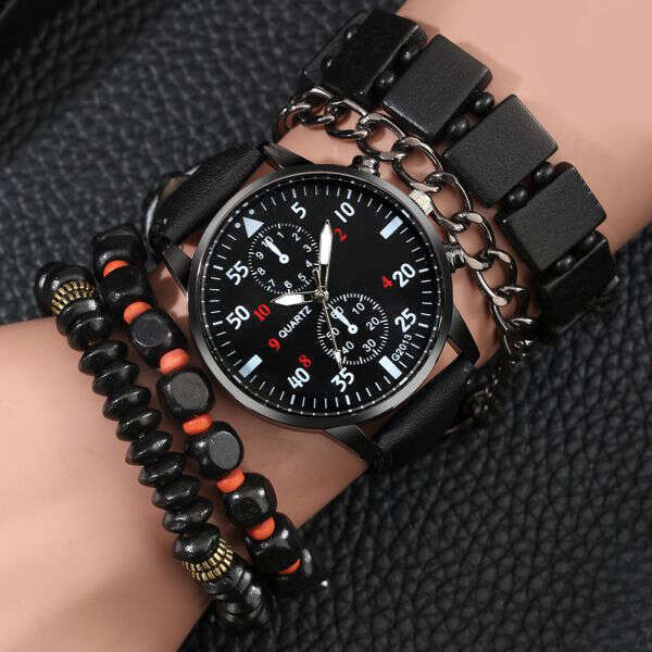 Set of a modern watch with 4 bracelets - Danesson - AI WEB SHOP