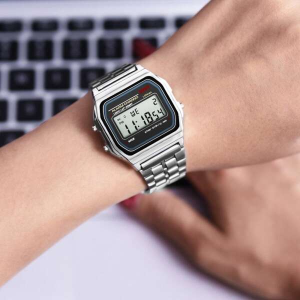 Electronic watch with alloy band-Alloix - AI WEB SHOP