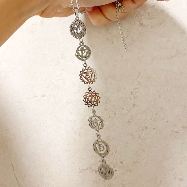 Necklace with 7 chakra pendants - Zahara - AI WEB SHOP