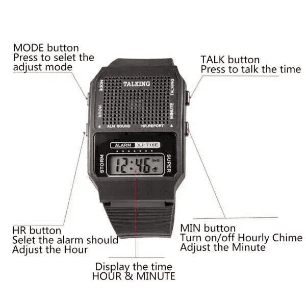 Digital talking watch - Tellatime - AI WEB SHOP