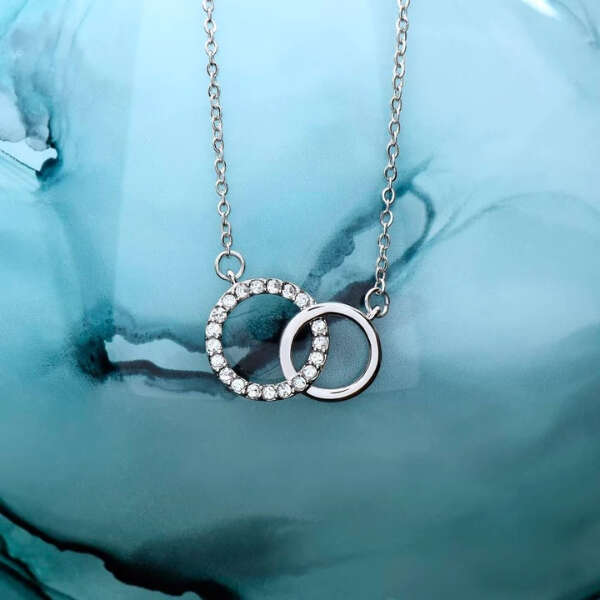 Necklace with pendant 2 rings - Jemora - AI WEB SHOP