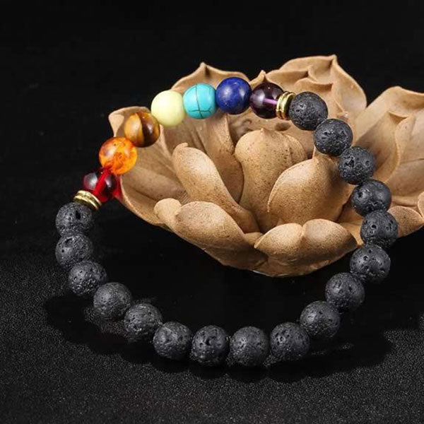 Lava stone chakra bracelet - ReiChi - AI WEB SHOP